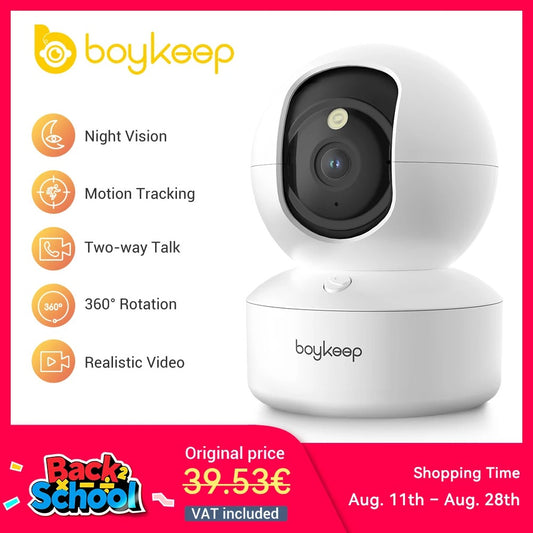 BoyKeep 3MP 5G/2.4GHz WiFi Indoor Home Security IP Smart Baby Monitor Camera Automatic Tracking 24/7 Video Surveillance Camera