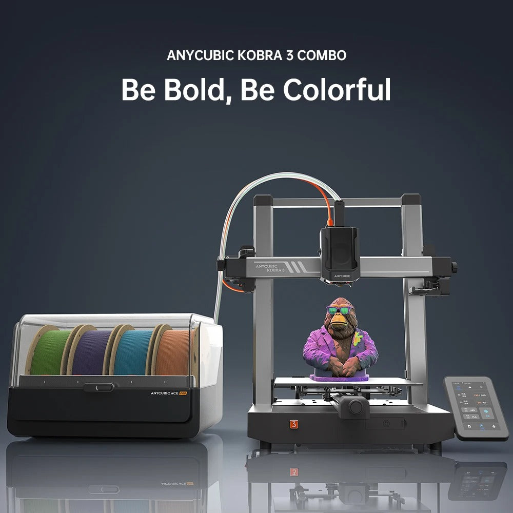 ANYCUBIC Kobra 3 Combo AE Version Multi-Color FDM 3D Printer Max 600mm/s Printing Speed Build Size 250x250x260mm