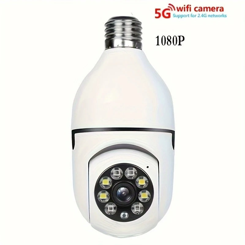 Ease Life APP-Light Bulb Security Cameras Outdoor Wireless WiFi Camera 5GHz, 360 Degree, E27 Light Socket Screw In Securi