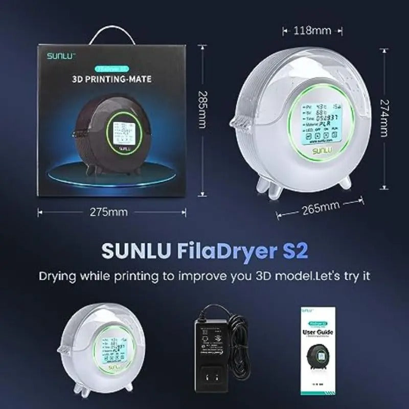 SUNLU 3D Filament Dryer S2 FilaDryer Dry Box S2 Drying Filaments Storage Box Keeping Filament Dry Holder Free 3D Printer Mate